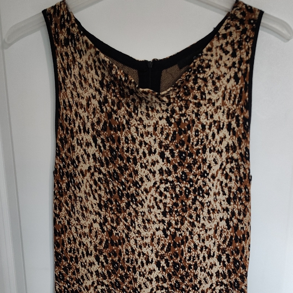 Chic Animal Print Sleeveless Tank Dress And Cardigan